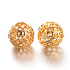 Hollow Round Brass Filigree Beads KK-L129-12G-01-1