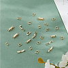SUPERFINDINGS 12Pcs 3 Styles Brass Fold Over Clasps Sets FIND-FH0010-54-4