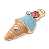 Light Gold Plated Alloy Enamel Pendants ENAM-U001-02D-KCG-2