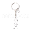 2Pcs 304 Stainless Steel  Keychains KEYC-JKC01163-4
