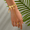 Vintage Middle Eastern Beass Coin Link Ring Bracelets for Women BR0806-2