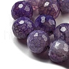 Faceted Natural Dragon Veins Agate Beads Strands X-G-F447-12mm-L04-4