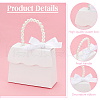 Trapezoid Paper Gift Box with Plastic Imitation Pearl Handles CON-WH0092-65A-4