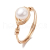 Mother's Day Jewellery Nuggets Natural Cultured Freshwater Pearl Finger Rings RJEW-JR00697-01-4