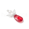 Faceted Teardrop Glass Pendants PALLOY-JF03733-4