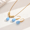 Real 18K Gold Plated Fashionable Imitation Pearls Teardrop Necklace & Earrings Set BR9717-1