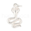 925 Sterling Silver Snake Pendants with Jump Rings STER-R013-12S-1