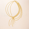 Alloy with Plastic Pearl Teardrop Tassel Waist Beads FS-WG58B7C-01-2