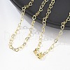 Brass Heart Link Chains Necklace for Women NJEW-P265-39G-3