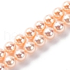 UV Plating Pearlized Glass Pearl Beads Strands GLAA-F128-01A-T7-1