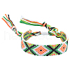 Polyester-cotton Braided Rhombus Pattern Cord Bracelet FIND-PW0013-001A-12-1