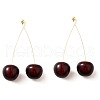 Brass Acrylic Stud Dangle Earrings for Women EJEW-G430-04G-4