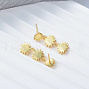 S925 Sterling Silver Sunflower Tassel Stud Earrings CG4373-7