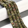 Natural Unakite Beads Strands G-Q159-B15-01-2