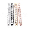 Brass Clear Square Cubic Zirconia Links Connectors ZIRC-G170-22-1