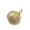 Brass Micro Pave Cubic Zirconia Charms KK-C090-11G-2