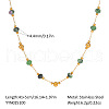Colorful Natural Ruby in Zoisite Faceted Rondelle & Stainless Steel Handmade Link Chain Necklaces ZX3080-2-1