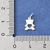 925 Sterling Silver Hollow Heart Bear Charms STER-R012-01S-3