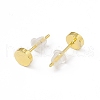 Brass Flat Round Stud Earrings for Women EJEW-P211-06G-2