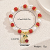Mother's Day Brass Micro Pave Cubic Zirconia Charm Bracelets LE4038-2-2