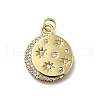 Brass Micro Pave Cubic Zirconia Pendants KK-C090-26G-1