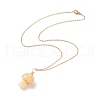 Natural & Synthetic Mixed Stone Mushroom Pendant Necklaces NJEW-JN03967-6