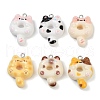 Cat Shape Donut Resin Pendants RESI-Z034-03P-1