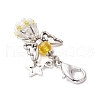 Angel Glass Beaded & Alloy Pendant Decorations HJEW-MZ00192-4