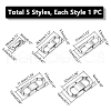 Unicraftale 5Pcs 5 Styles 304 Stainless Steel Fold Over Clasps STAS-UN0053-36-3