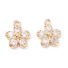 Rack Plating Brass Cubic Zirconia Charms X-ZIRC-C026-12LG-1