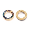 Brass Micro Pave Cubic Zirconia Spring Gate Rings KK-M206-03G-01-2