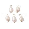 Natural Freshwater Pearl Rice Connector Charms PALLOY-JF03395-1