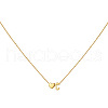 Simple Style Adjustable 316L Surgical Stainless Steel Heart and Initial Pendant Necklaces for Women WG95AEF-03-2