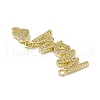 Rack Plating Brass Micro Pave Clear Cubic Zirconia Connector Charms ZIRC-F130-12G-3