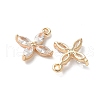 Real 18K Gold Plated Brass Cubic Zirconia Charms X-KK-R037-157G-2