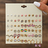30Pairs Alloy & Plastic Imitation Pearl & Rhinestone Stud Earring Sets WGF62EF-06-1