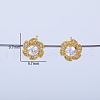 Exquisite Brass Pave Clear Cubic Zirconia Flower Stud Earrings MB8733-4