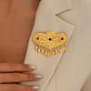 Elegant Middle Eastern Style Heart Brass Brooches for Women AH8858-3