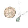 Teardrop Faceted Natural Mixed Stone Pendant 304 Stainless Steel Cable Chain Necklaces for Women NJEW-JN05288-3