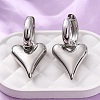 Heart Brass Hoop Earrings EJEW-D322-12P-01-1