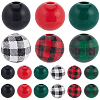 SOFPLATE 6 Styles Painted Natural Wood Beads WOOD-SP0001-09-1