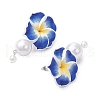 Polymer Clay 3D Plumeria Dangle Stud Earrings EJEW-JE06417-5