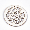 Undyed Wood Big Pendants X-WOOD-T016-08C-2