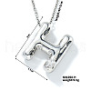 Brass Pave Clear Cubic Zirconia Shiny Balloon Letter Pendant Necklaces IT0451-8-1