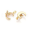 Brass Micro Pave Cubic Zirconia Pendants KK-N257-33G-2