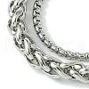 Alloy Wheat Chain & Box Chain Bracelets for Women Men BJEW-C069-01A-P-2