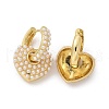 Rack Plating Brass Heart Dangle Hoop Earrings with ABS Imitation Pearl Beaded EJEW-R152-06G-4