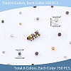   12 Style Rondelle Brass Crimp Beads KK-PH0003-97-6