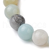 Synthetic Turquoise Dolphin Beads with Natural Flower Amazonite Beaded Stretch Bracelets BJEW-JB10213-01-4