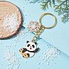 Snowflake & Panda Alloy Enamel Pendant Keychains KEYC-JKC00630-04-3